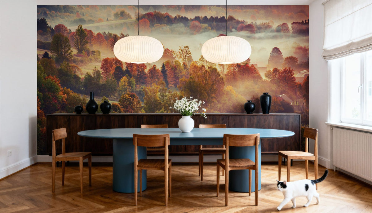 Autumn Mountain Morning Mural Wallpaper - room preview 05
