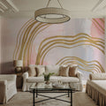 Pink and Bright Abstract I Mural Wallpaper - room preview 04