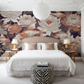 Dancing Fish, Dusty Orange Mural Wallpaper - room preview 04