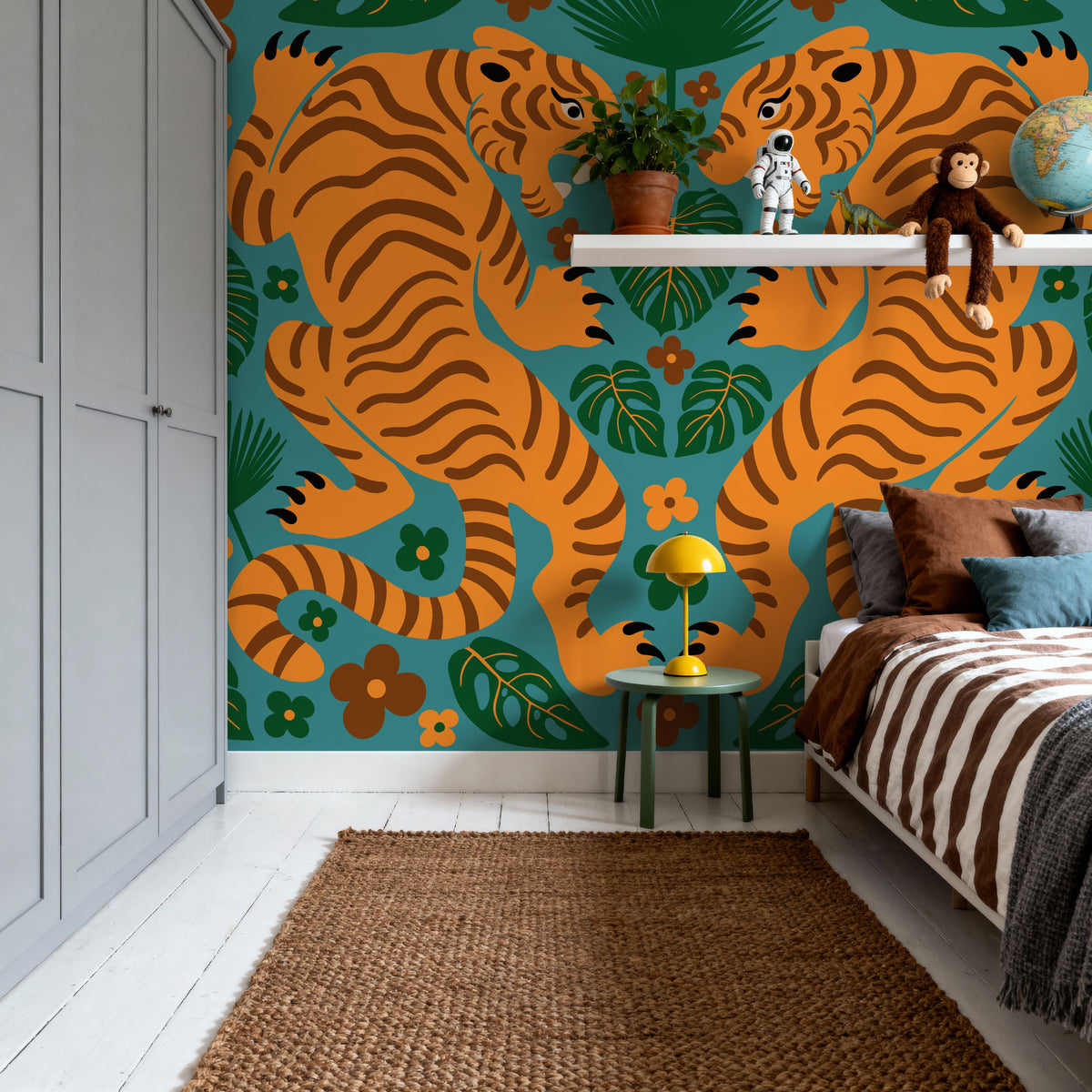 Otomi Tigers Mural Wallpaper - room preview 04