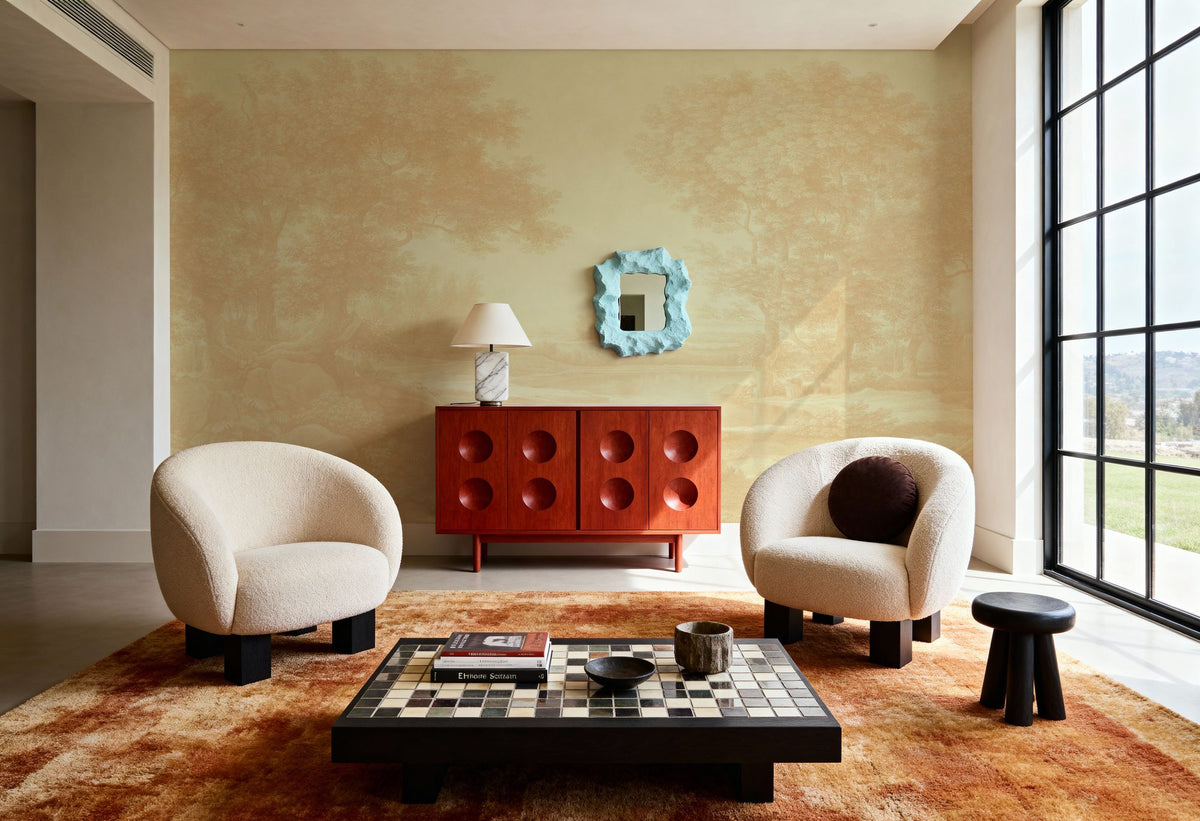 Riverbank Oak Landscape, Oat Mural Wallpaper - room preview 04