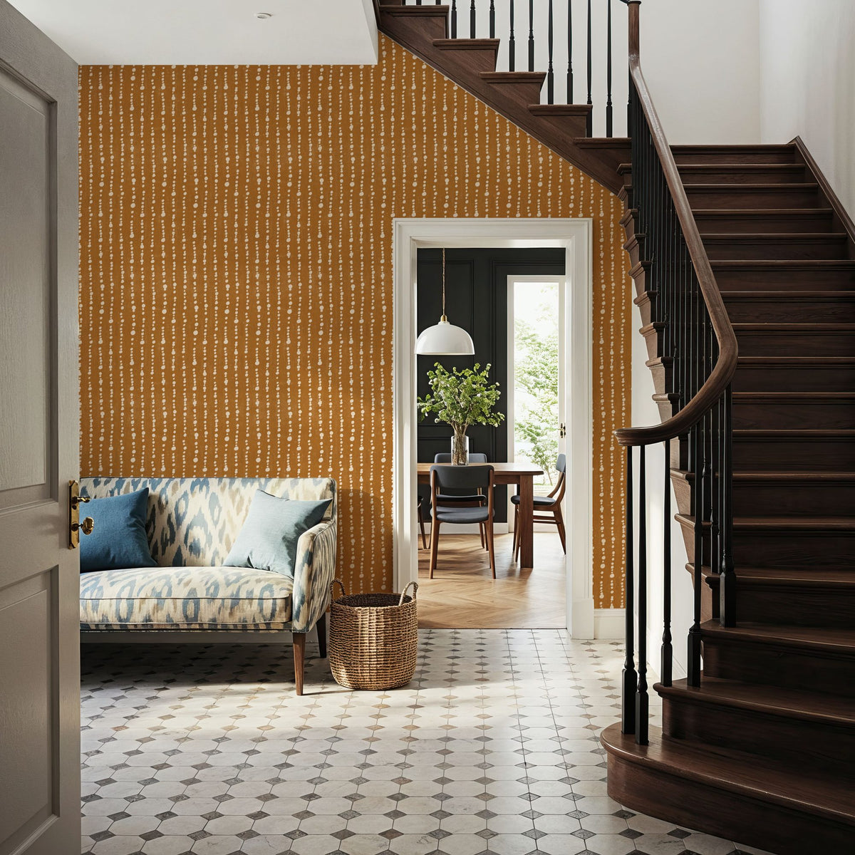 Woodland Drops Bronze Mural Wallpaper - room preview 04