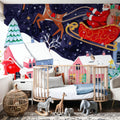 Santa and His Reindeers Mural Wallpaper - room preview 04