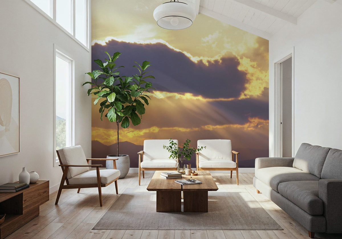 Golden Mountain Break Mural Wallpaper - room preview 04