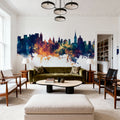 Salzburg Austria Skyline Blue & Bronze Mural Wallpaper - room preview 04