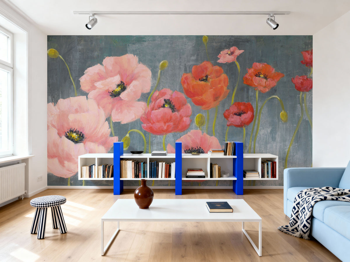Poppy Party Mural Wallpaper - room preview 04