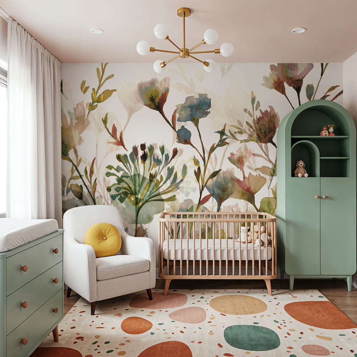 Transparent Garden Honeybloom Mural Wallpaper - room preview 04