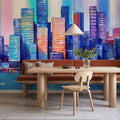 Chromatic Skyline Mural Wallpaper - room preview 04