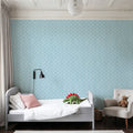 Coastal Scales Light Blue Mural Wallpaper - room preview 04