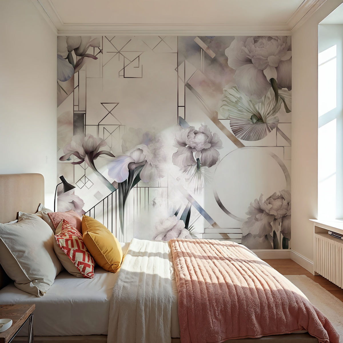 Watercolor Geometry Shine Mural Wallpaper - room preview 04