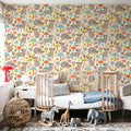 Friendly Foxes Mural Wallpaper - Purple Tone - room preview 04