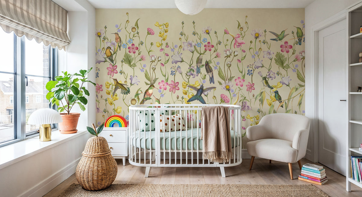 Bird Garden Yellow Mural Wallpaper - room preview 04