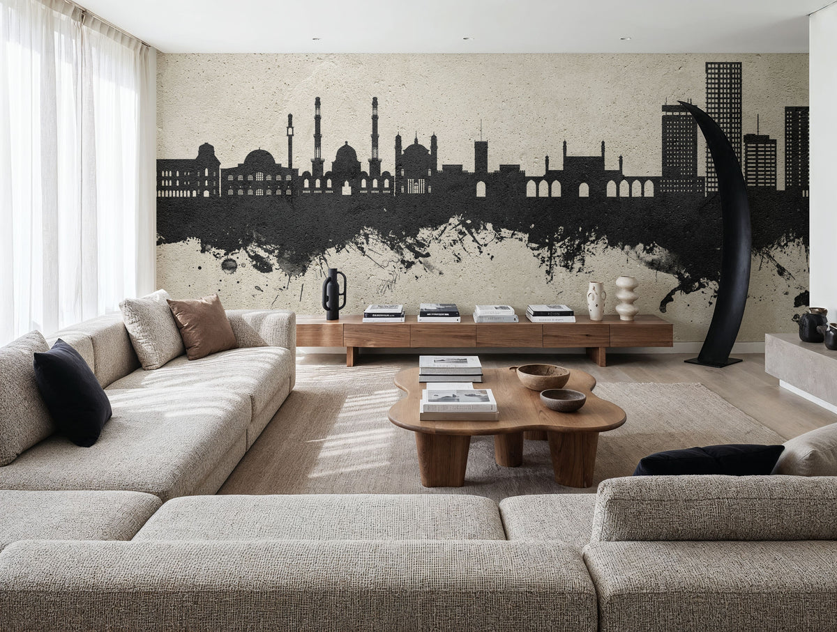 Kabul Afghanistan Skyline Concrete Mural Wallpaper - room preview 04