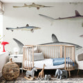 Sharks of the Pacific Ocean Mural Wallpaper - room preview 04