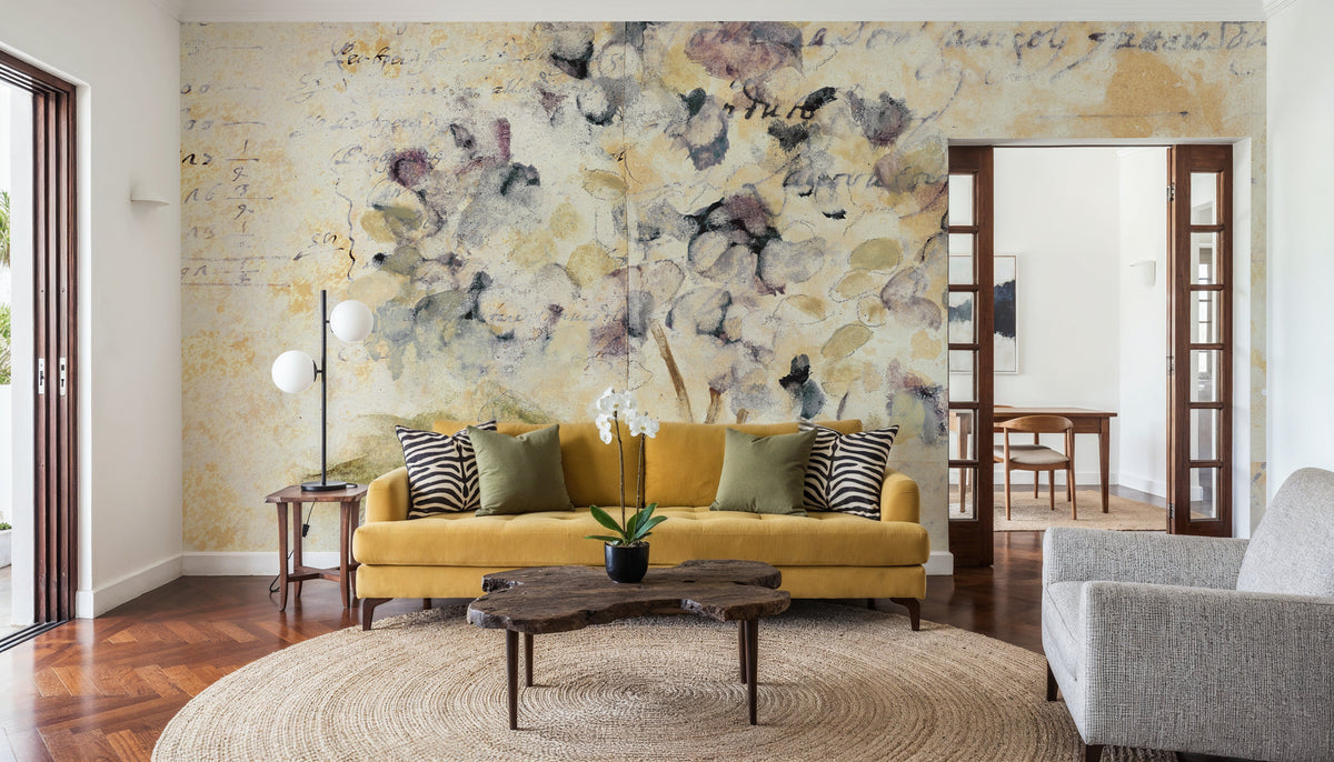 White Wash Hydrangea Mural Wallpaper - room preview 04