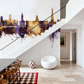 Karlsruhe Germany Skyline Purple & Gold Mural Wallpaper - room preview 04