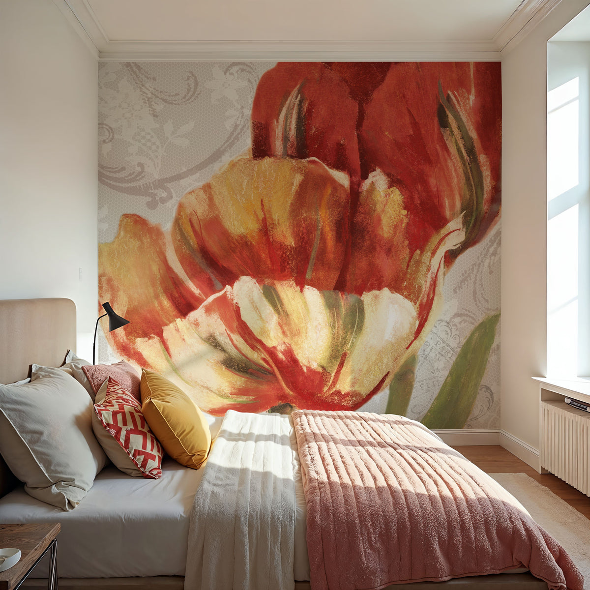 Spring Tulips Red II Mural Wallpaper - room preview 04