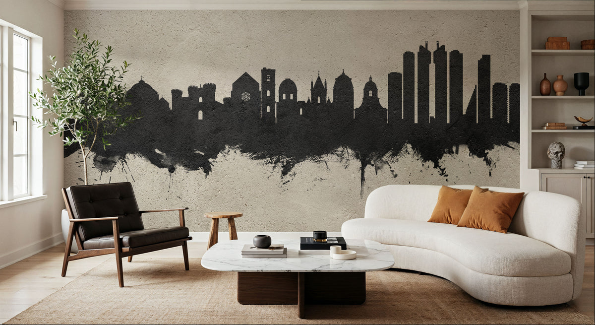 Naples Italy Skyline Concrete Mural Wallpaper - room preview 04