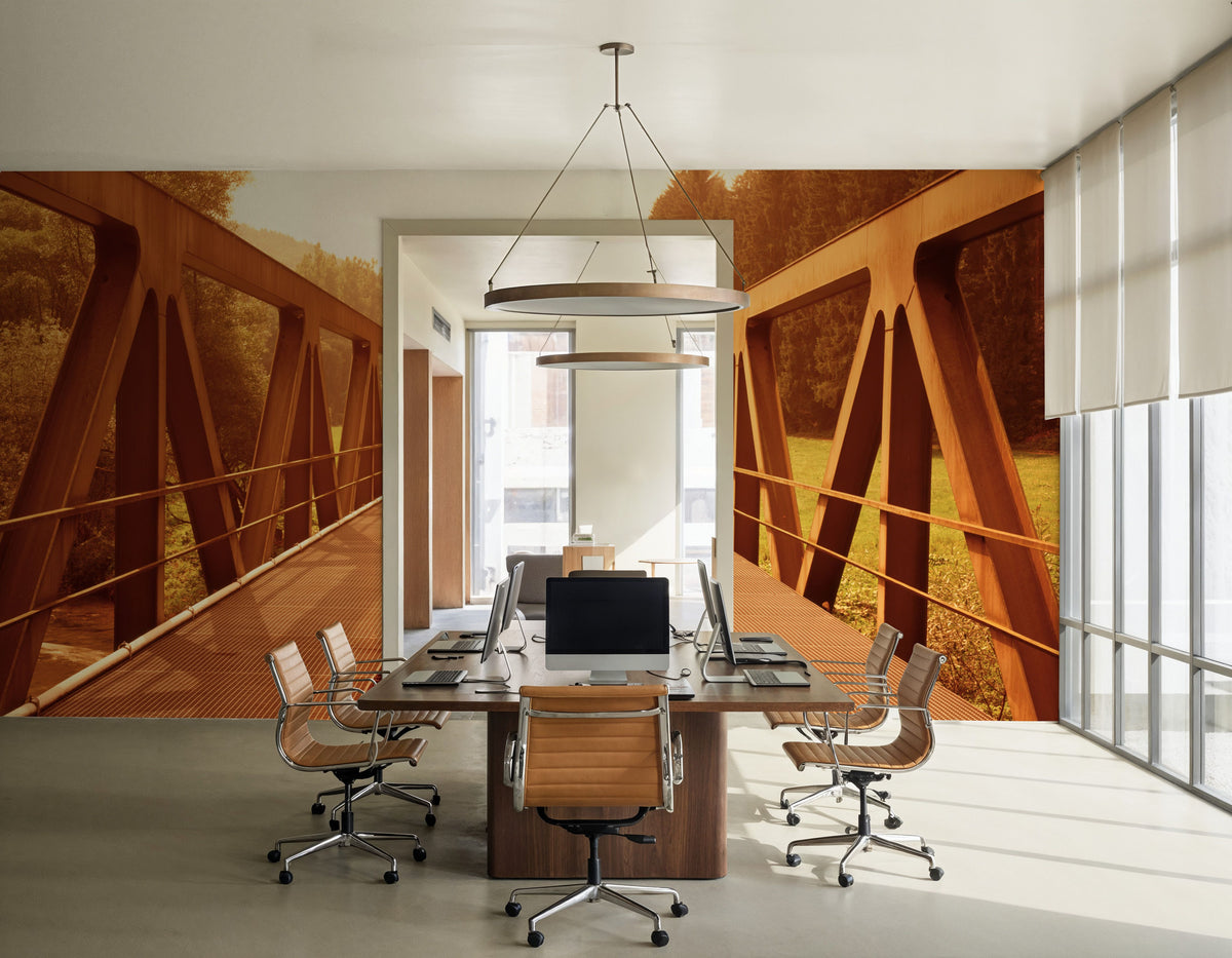 Rustic Railway Bridge Mural Wallpaper - room preview 04