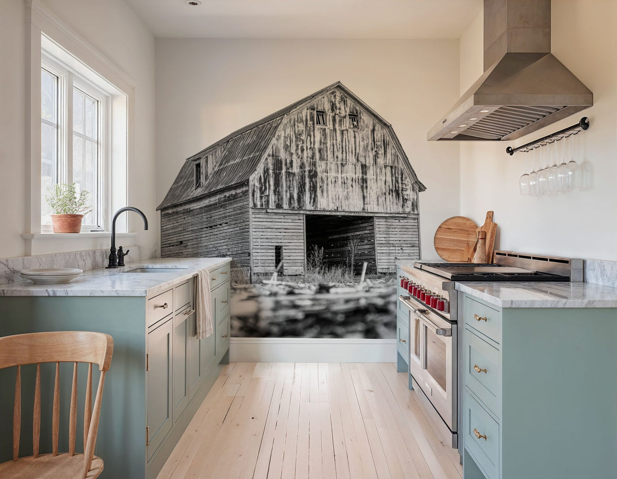 Old Route 66 Barn Mural Wallpaper - room preview 04