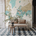 World Map Cities - Phillipa Mural Wallpaper - room preview 04