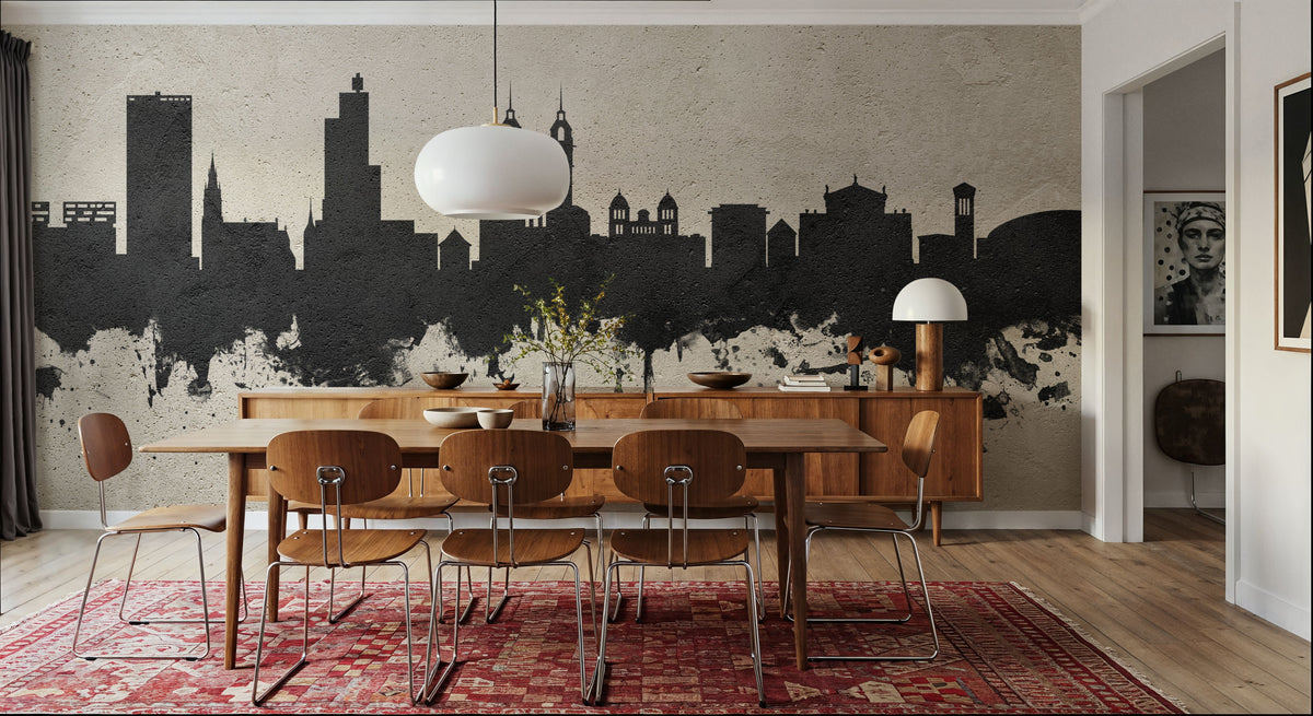 Wintherthur Switzerland Skyline Concrete Mural Wallpaper - room preview 04
