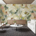 Expressive Pale Floral Mural Wallpaper - room preview 04