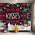 Love Sentiments Kisses Mural Wallpaper - room preview 04