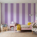 Scalloped Circus Stripes, Purple on Purple Mural Wallpaper - room preview 04