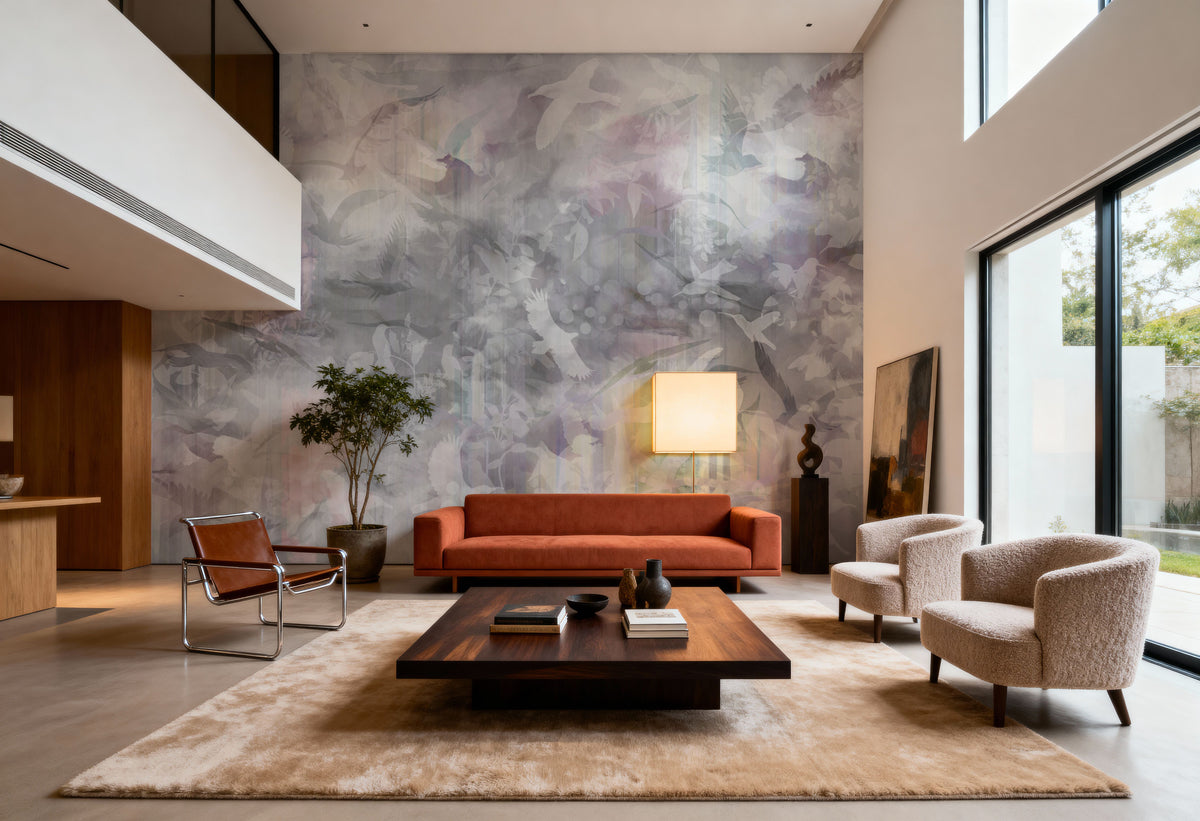 Birds of Freedom Cold Mural Wallpaper - room preview 04