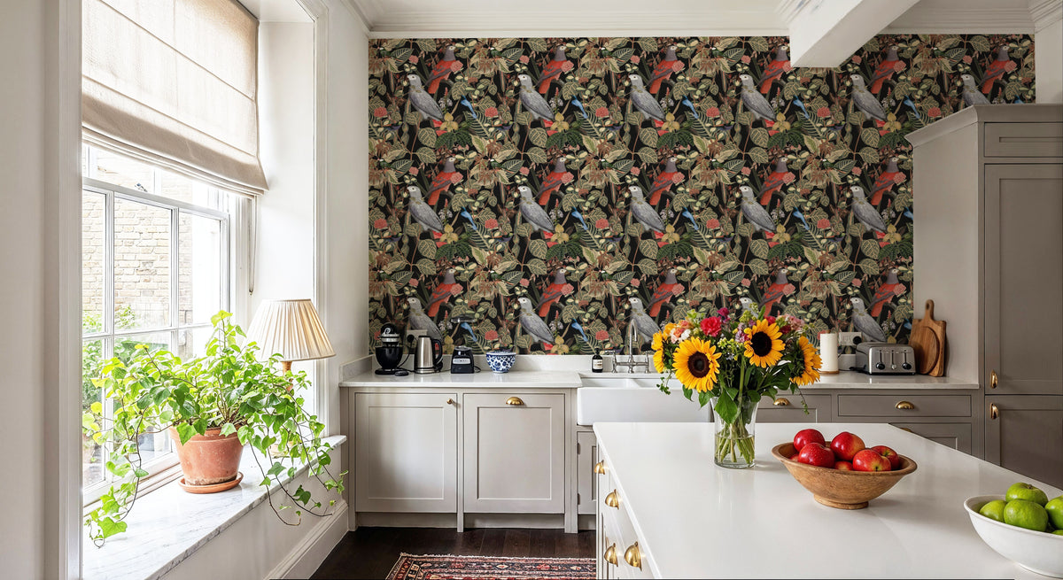 Jungle Bird Mural Wallpaper - room preview 04