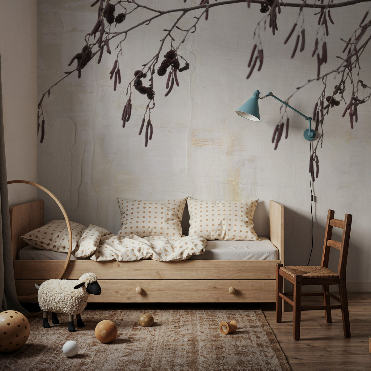 Catkins in Plaster II Mural Wallpaper - room preview 04