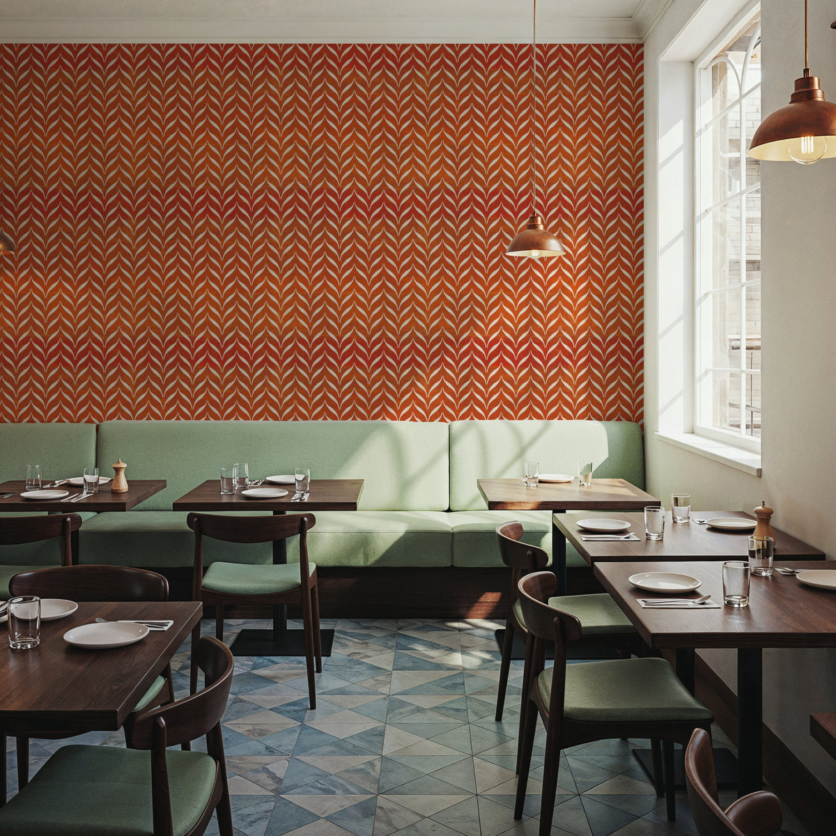 Harvest Arrows Orange Mural Wallpaper - room preview 04