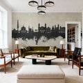 Pamplona Spain Skyline Concrete Mural Wallpaper - room preview 04