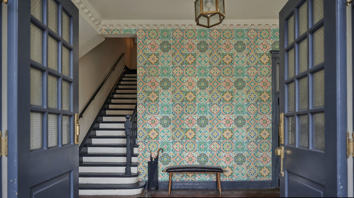Tiles in Color Mural Wallpaper - room preview 04