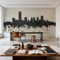 Oklahoma City Skyline Concrete Mural Wallpaper - room preview 04