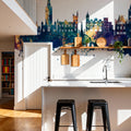Derry Northern Ireland Skyline Blue & Bronze Mural Wallpaper - room preview 04