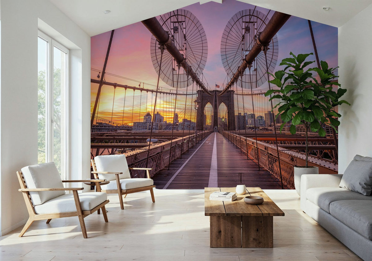 Brooklyn Bridge At Sunrise Pt. II Mural Wallpaper - room preview 04