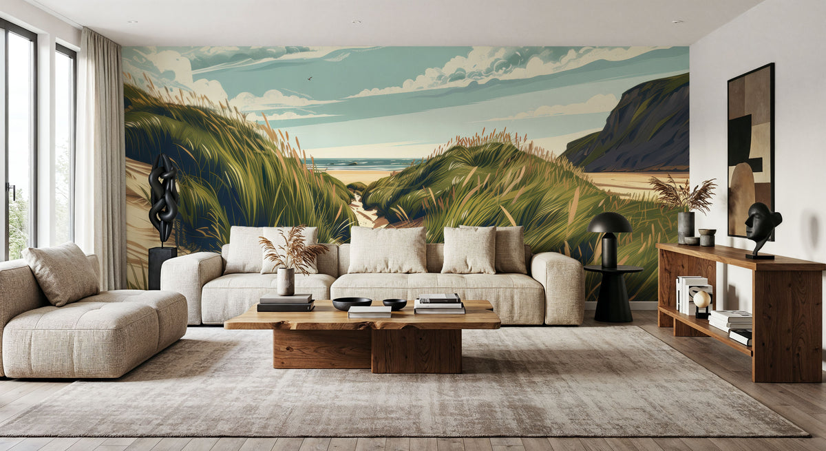 Travel Cornwall Dunes Mural Wallpaper - room preview 04