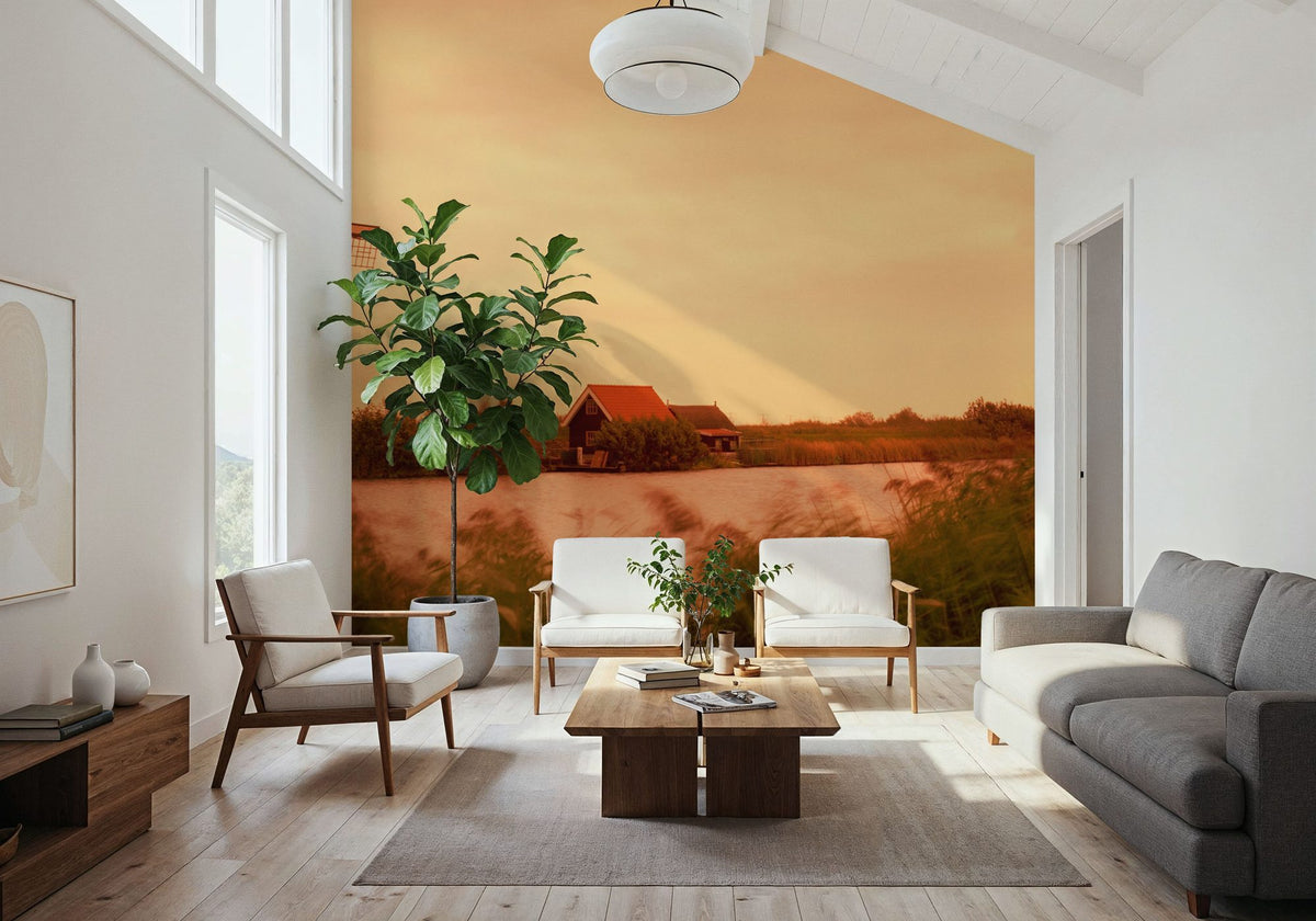 Dutch Sunset Windmills Mural Wallpaper - room preview 04