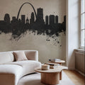 St Louis Missouri Skyline Concrete Mural Wallpaper - room preview 04