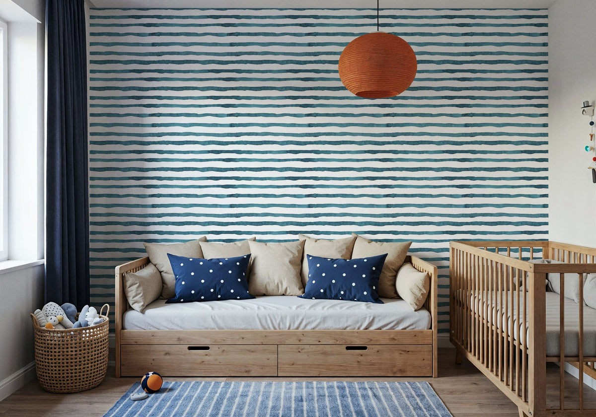 Horizontal Repeat Mural Wallpaper - room preview 04