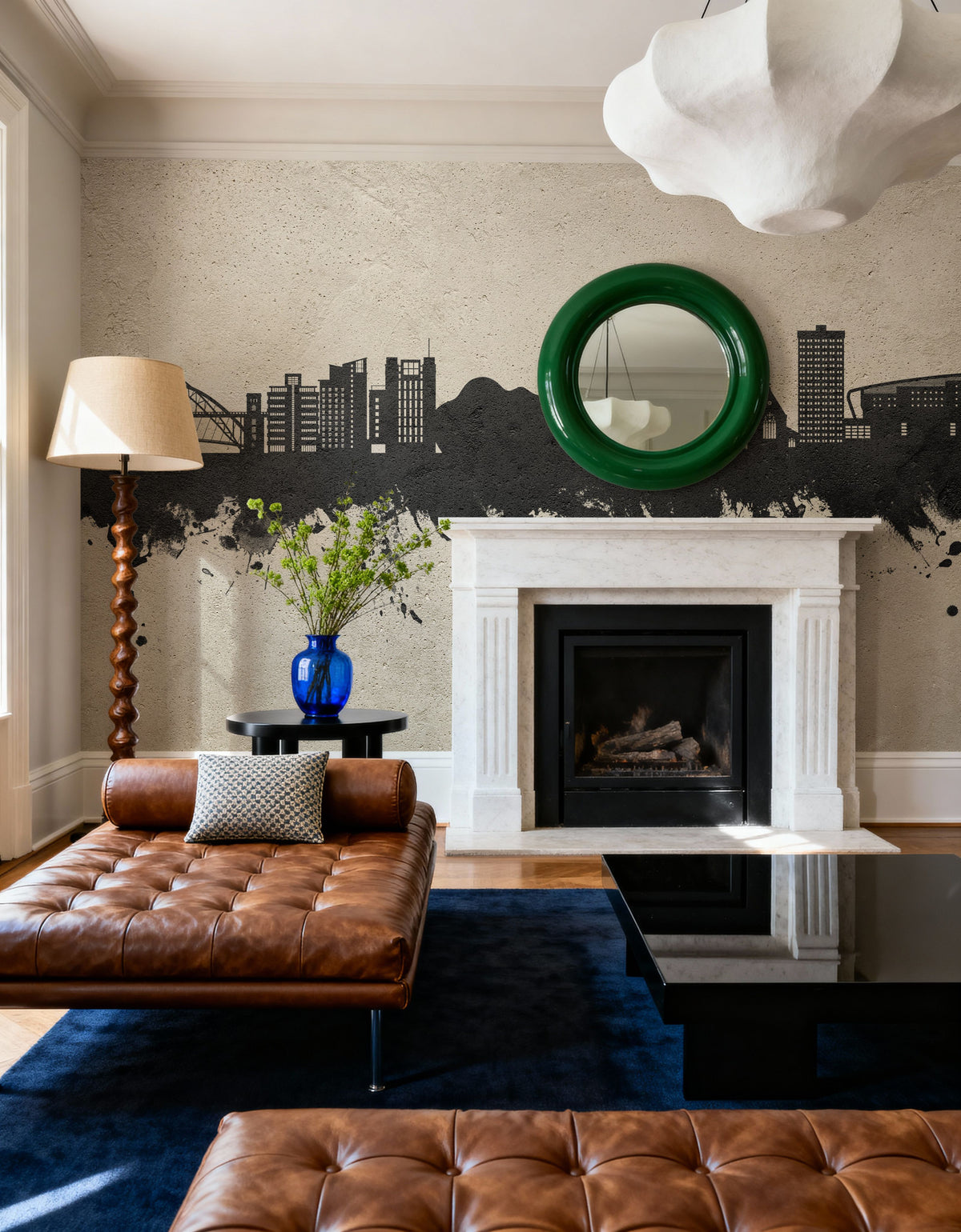 Gateshead England Skyline Concrete Mural Wallpaper - room preview 04