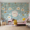 Hedgehog Flowers Mural Wallpaper - room preview 04