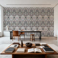 Floral Art Deco Aura, Sand Mural Wallpaper - room preview 04
