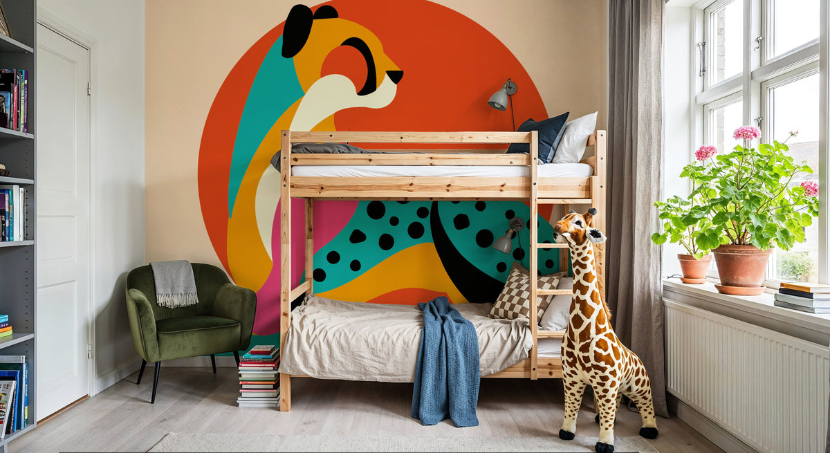 Safari Cat IV Mural Wallpaper - room preview 04