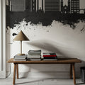 Spokane Washington Skyline Black & White Mural Wallpaper - room preview 04