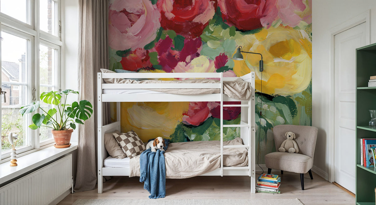 Spring Florals in Vase I Mural Wallpaper - room preview 04