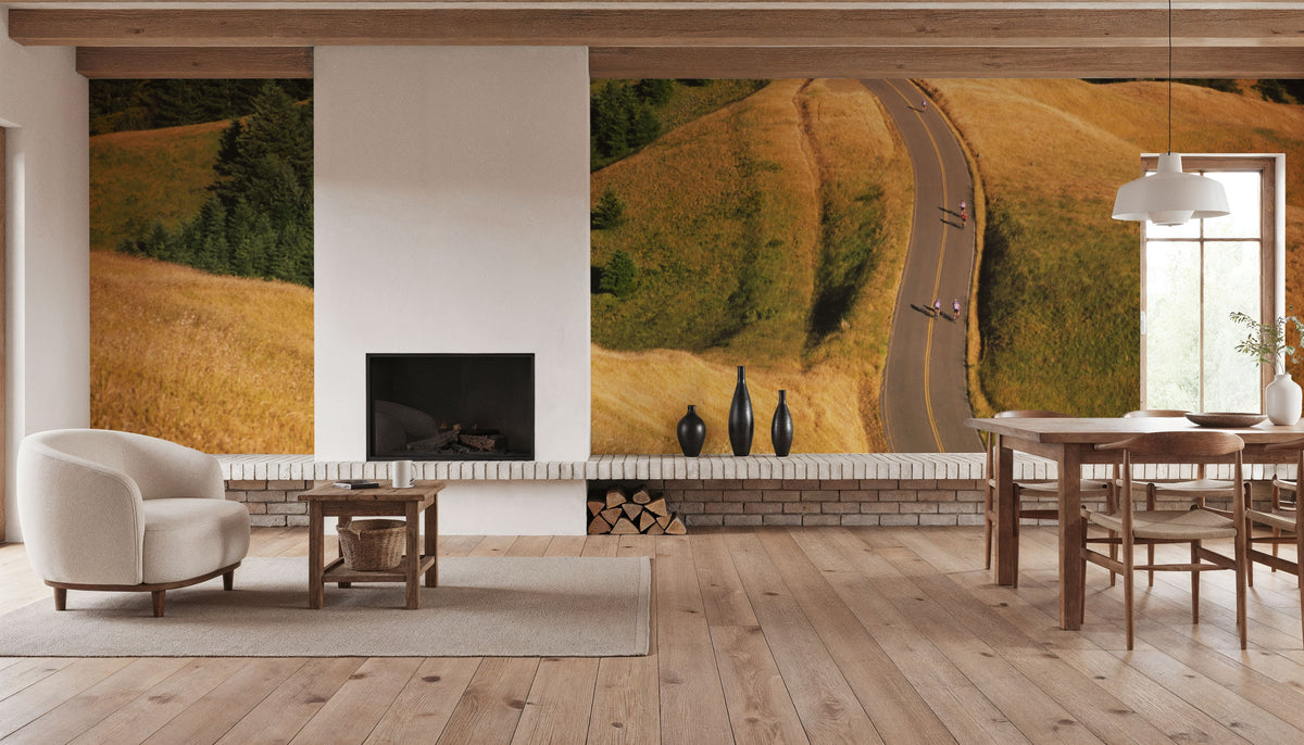 Cycling Through Golden Hills Mural Wallpaper - room preview 04