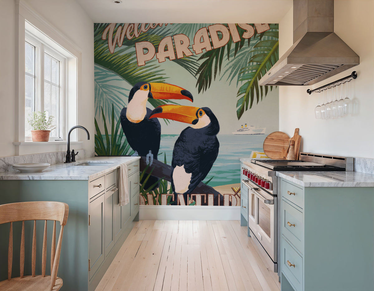 Welcome to Paradise II Mural Wallpaper - room preview 04